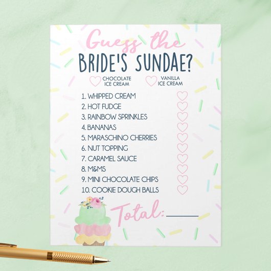 Guess Bride's Sundae Ice Cream Douche Spelpakket Notitieblok