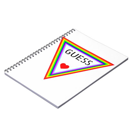 GUESS Heart Design Regenbogenfarbenes Hemd Notitieboek (Linkerzijde)
