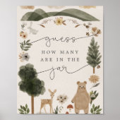 Guess How Many Are in the Jar Boho Woodland Sign Poster (Voorkant)