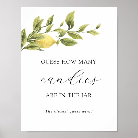 Guess How Many Are in the Jar Shower Game Poster (Voorkant)