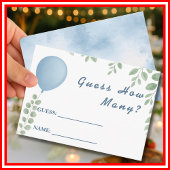 Guess How Many Baby Shower Game Balloon Eucalyptus Informatiekaartje
