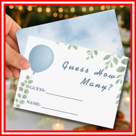 Guess How Many Baby Shower Game Balloon Eucalyptus Informatiekaartje