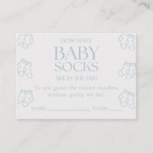 Guess How Many Baby Socks Boy Baby Shower Game Informatiekaartje (Voorkant)
