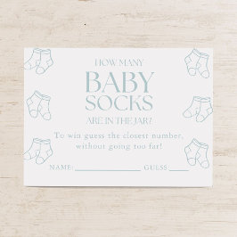 Guess How Many Baby Socks Boy Baby Shower Game Informatiekaartje