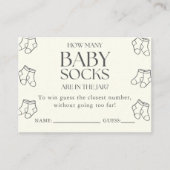 Guess How Many Baby Socks Minimal Baby Shower Game Informatiekaartje (Voorkant)