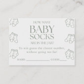 Guess How Many Baby Socks Sage Baby Shower Game Informatiekaartje (Voorkant)