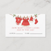 Guess How Many Clothesline Baby Shower Answer Card Informatiekaartje (Voorkant)