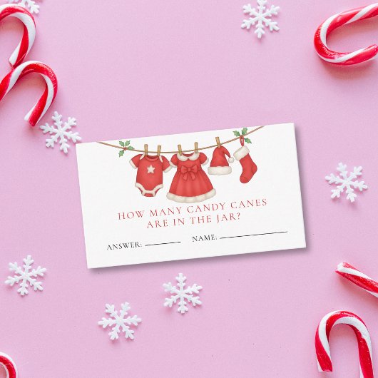 Guess How Many Clothesline Baby Shower Answer Card Informatiekaartje