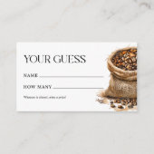 Guess How Many Coffee Beans Shower Game Informatiekaartje (Voorkant)