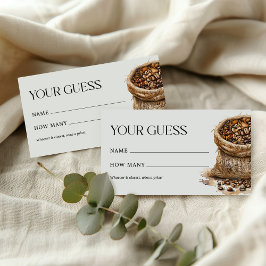 Guess How Many Coffee Beans Shower Game Informatiekaartje