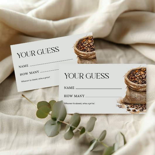 Guess How Many Coffee Beans Shower Game Informatiekaartje