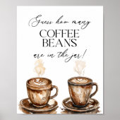 Guess How Many Coffee Beans Shower Game Poster (Voorkant)