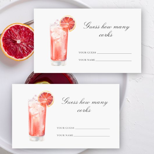 Guess how many corks - Cocktail bridal shower Informatiekaartje