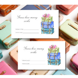 Guess how many corks Travel bridal shower Informatiekaartje