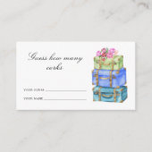 Guess how many corks Travel bridal shower Informatiekaartje (Voorkant)