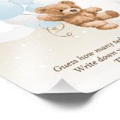 Guess How Many Dusty Blue Teddy Bear Shower Sign Foto Afdruk (Hoek)