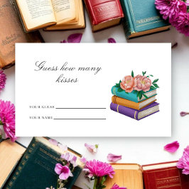 Guess how many kisses Books bridal shower Informatiekaartje