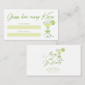 Guess How Many Kisses Bridal Shower Game Card Informatiekaartje (Voorkant / Achterkant)