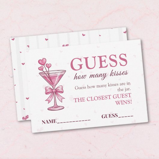 Guess How Many Kisses Game Card A Tiny Bit Engaged Informatiekaartje