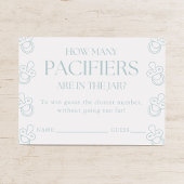 Guess How Many Pacifiers Boy Baby Shower Game Informatiekaartje