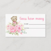 Guess how many pink bear card informatiekaartje (Voorkant)