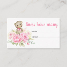 Guess how many pink bear card informatiekaartje