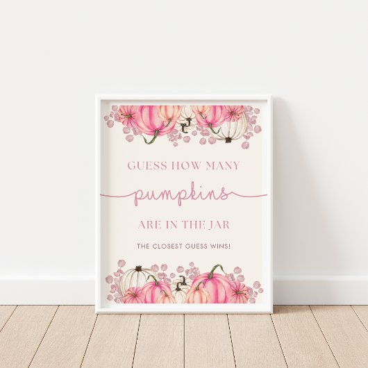Guess How Many Pumpkins Are In The Jar Sign Poster