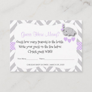 Guess How Many - Purple Elephant Informatiekaartje