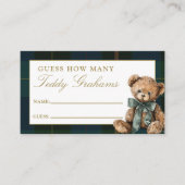 Guess How Many Teddy Grahams Baby Shower Game Informatiekaartje (Voorkant)