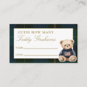 Guess How Many Teddy Grahams Baby Shower Game Informatiekaartje (Voorkant)