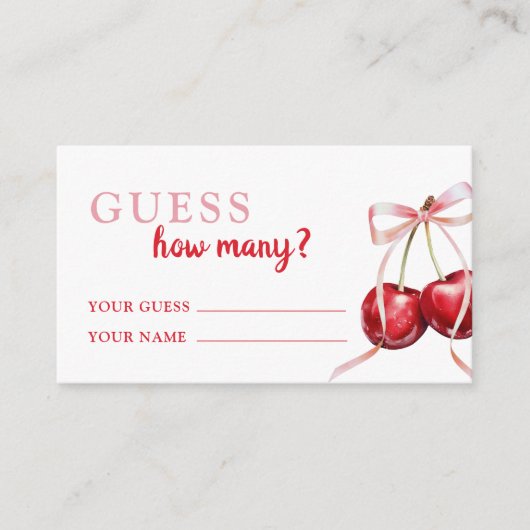 Guess Naam Veel Guess Kaarten Cherry Baby shower (Voorkant)