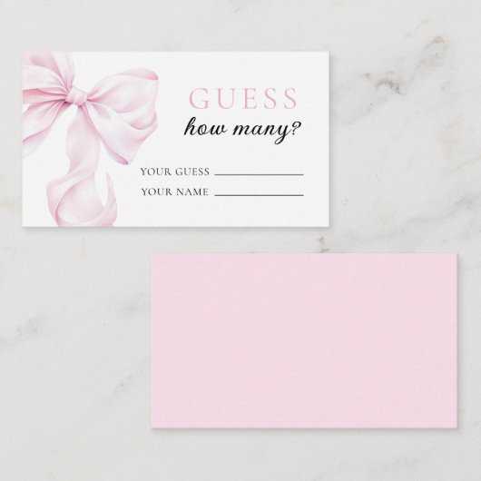 Guess naam veel raden Kaarten boog Baby shower (Voorkant / Achterkant)