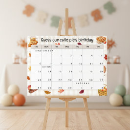 "guess our cutie pie's birthday" baby shower game poster