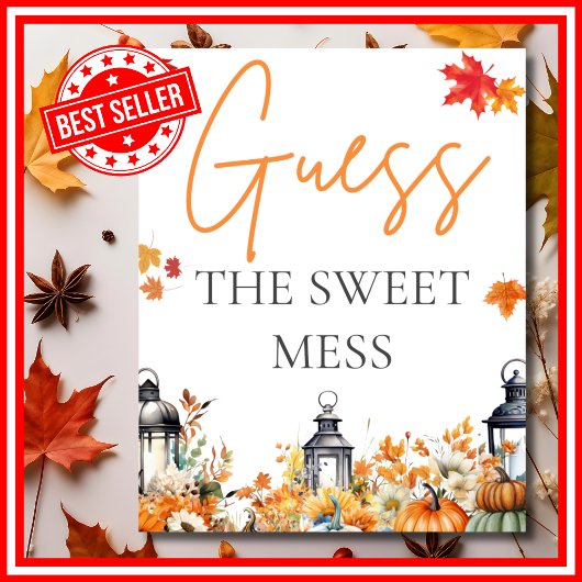 GUESS SWEET MESS Little Pumpkin Baby shower SPEL Poster
