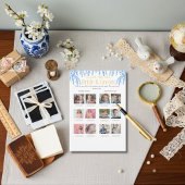 Guess the Age Bridal Shower blue game Kaart