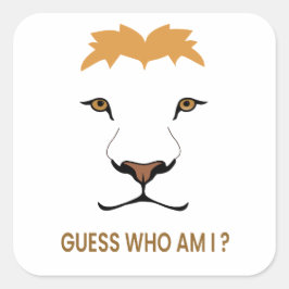 Guess The Animal – Lion | King of the Jungle Vierkante Sticker