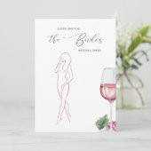 Guess The Dress Vino before Vows Bridal Game Kaart (Staand voorkant)