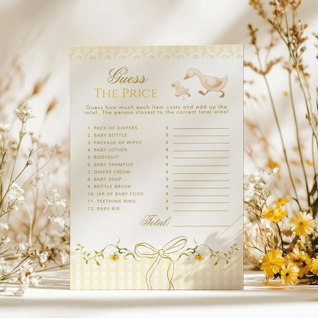 Guess the Price Silly Goose Baby shower game (Creator heeft geüpload)