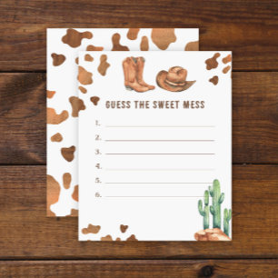 GUESS THE SWEET MESS - Cowboy Baby shower