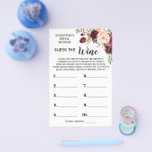 Guess the Wine Bridal Shower Marsala Game Card Flyer (Enkel)