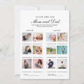 Guess their age Mom and dad baby shower game Card Aankondiging (Voorkant)