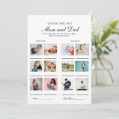 Guess their age Mom and dad baby shower game Card Aankondiging (Staand voorkant)