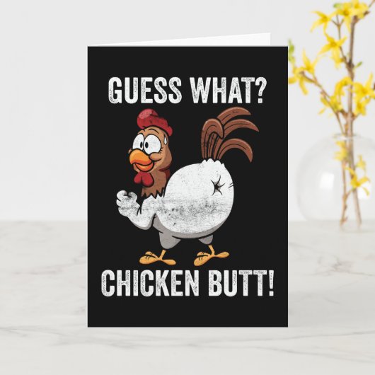 Guess What Chicken Butt Farm Animal Funny Farming Kaart (Gele Bloem)