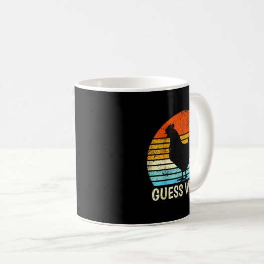 Guess What_ Chicken Butt! Farm Joke Funny Chickens Koffiemok (Voorkant rechts)