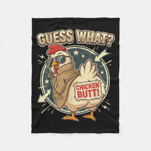 Guess What Chicken Butt  Fleece Deken (Voorkant)