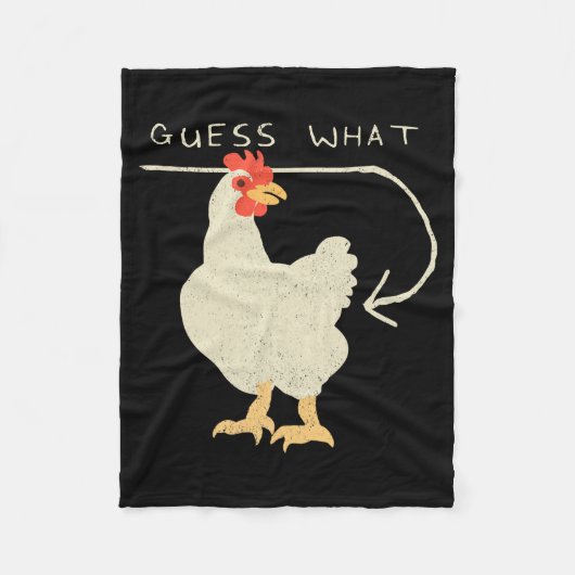 Guess What Chicken Butt Funny Happy  Fleece Deken (Voorkant)
