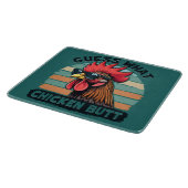 Guess What Chicken Butt Funny Retro Rooster Snijplank (Hoek)