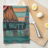 Guess What Chicken Butt Funny Retro Rooster Theedoek (Quarter Fold)