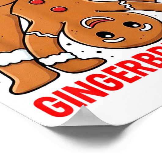 Guess What Gingerbread Butt Funny Xmas Gingerbread Poster (Hoek)