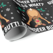 Guess What Reindeer Butt Christmas Joke Cadeaupapier (Rol Hoek)